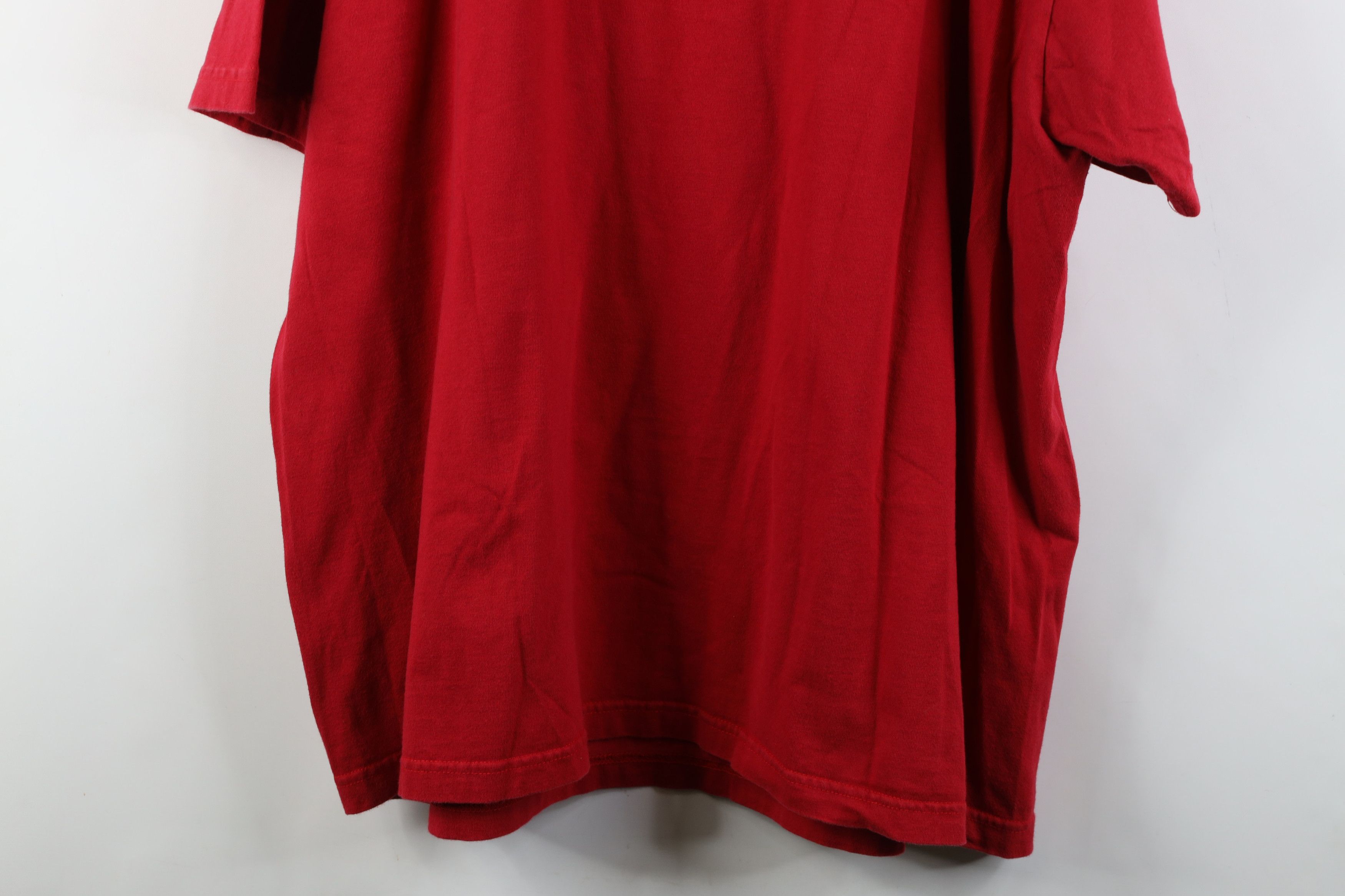 Vintage Vintage 90s Streetwear Blank Heavyweight Cotton T-Shirt Red Size US XXL / EU 58 / 5 - 14 Thumbnail