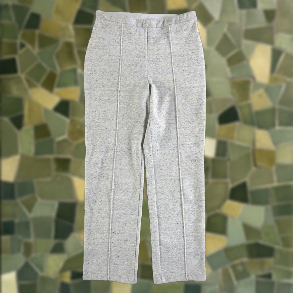 Vintage Lysse Grey Cotton Jersey Stretch High Rise Waist Comfy Stylish Pant Women XS Size XS / US 0-2 / IT 36-38 - 1 Thumbnail