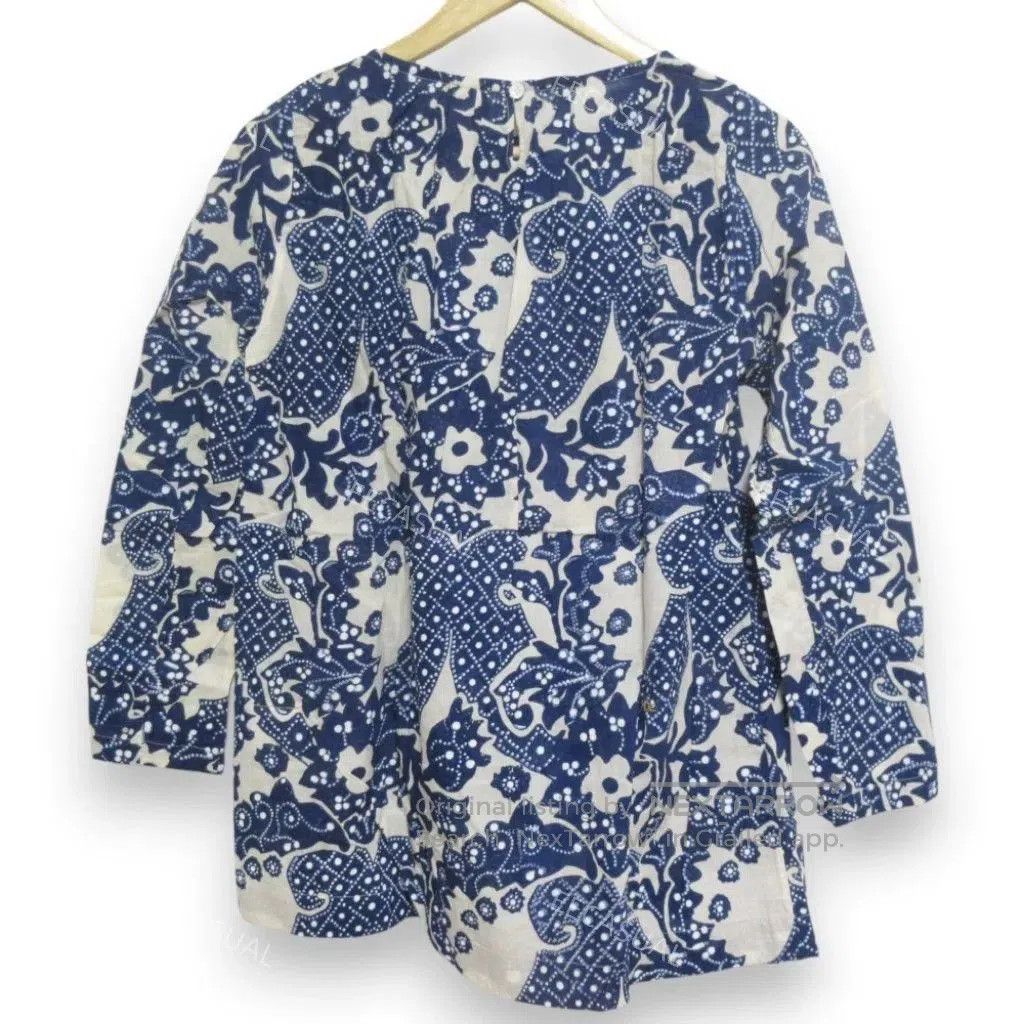 45rpm Handmade Indigo Print Shirt from India. Size M / US 6-8 / IT 42-44 - 2 Thumbnail