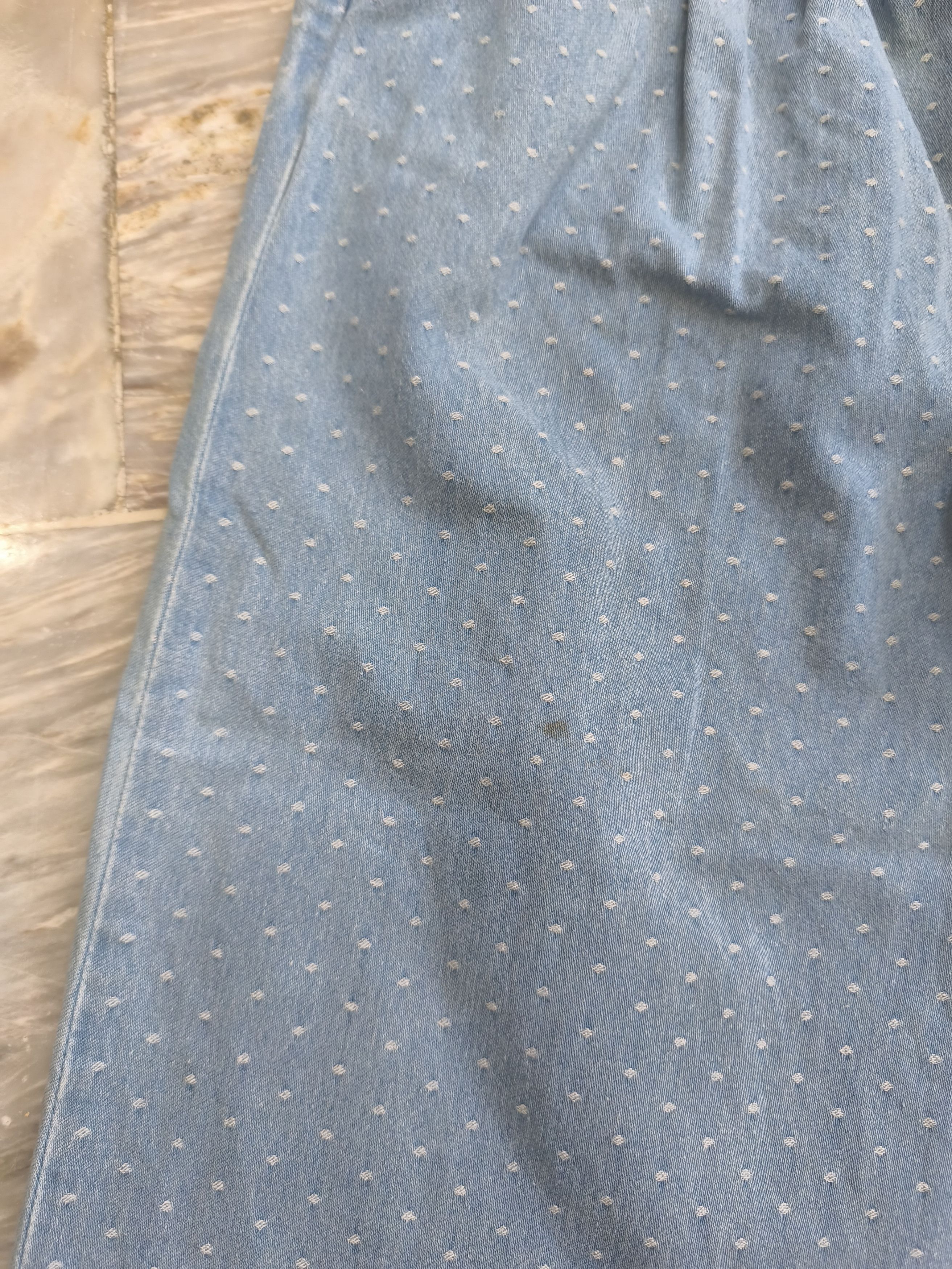Yohji Yamamoto Limi Feu Wide Polka Denim Pants - Yohji Yamamoto Size 28" / US 6 / IT 42 - 4 Thumbnail