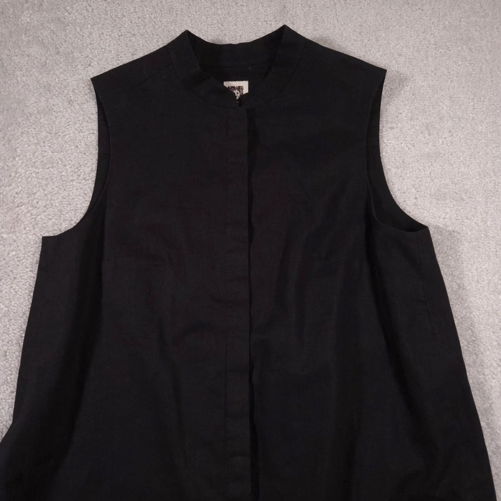 Anne Klein Anne Klein Dress Womens Small Black Linen Blend Sleeveless Button Front Midi Size S / US 4 / IT 40 - 3 Thumbnail