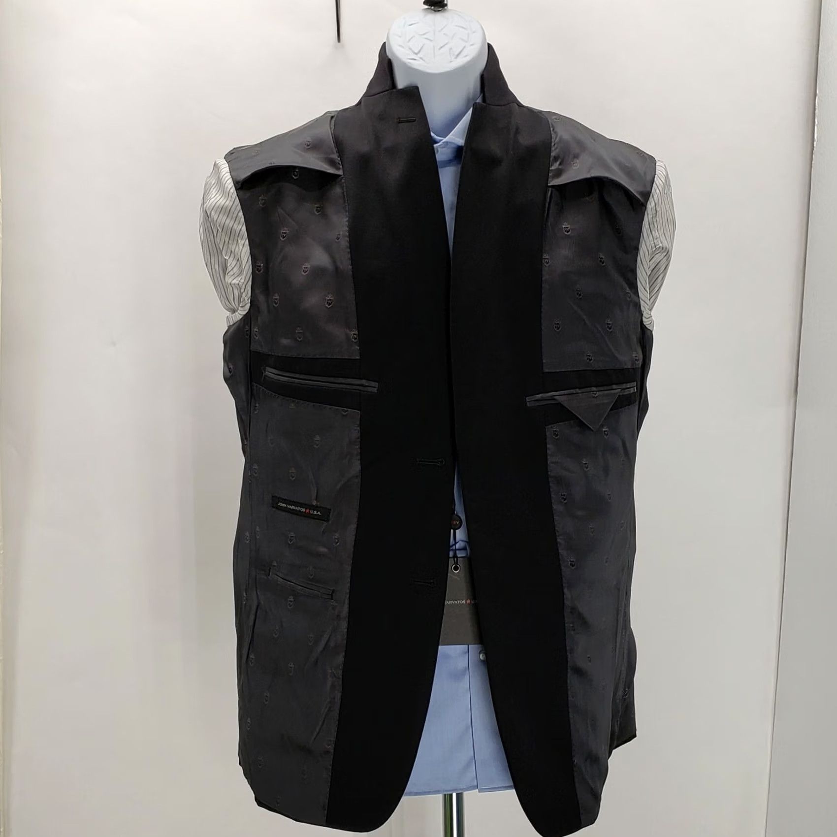John Varvatos JOHN VARVATOS USA Blazer Wool Black Bedford Single-Breasted Size 40R Mens Jacket Coat Blazer Pants? Size 40R - 7 Thumbnail