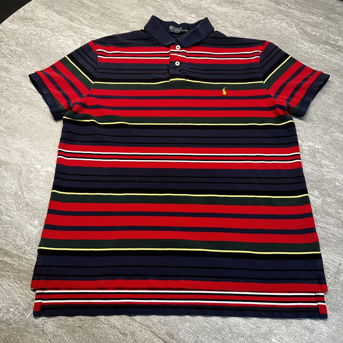 Polo Ralph Lauren Vintage 90s Polo Ralph Lauren Striped Polo Shirt Adult Large Size US L / EU 52-54 / 3 - 1 Thumbnail