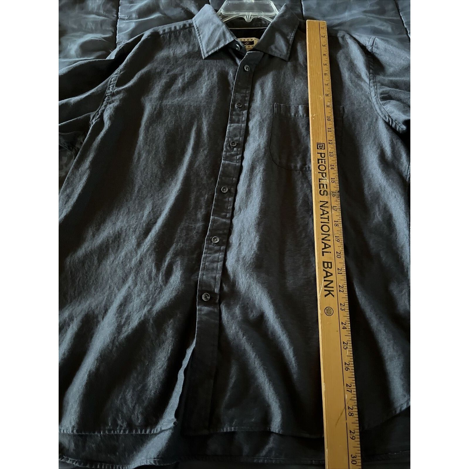 Joseph Abboud Joseph Abboud Men's XXL Dark Gray LS Button Up Cotton Shirt Size US XXL / EU 58 / 5 - 12 Thumbnail