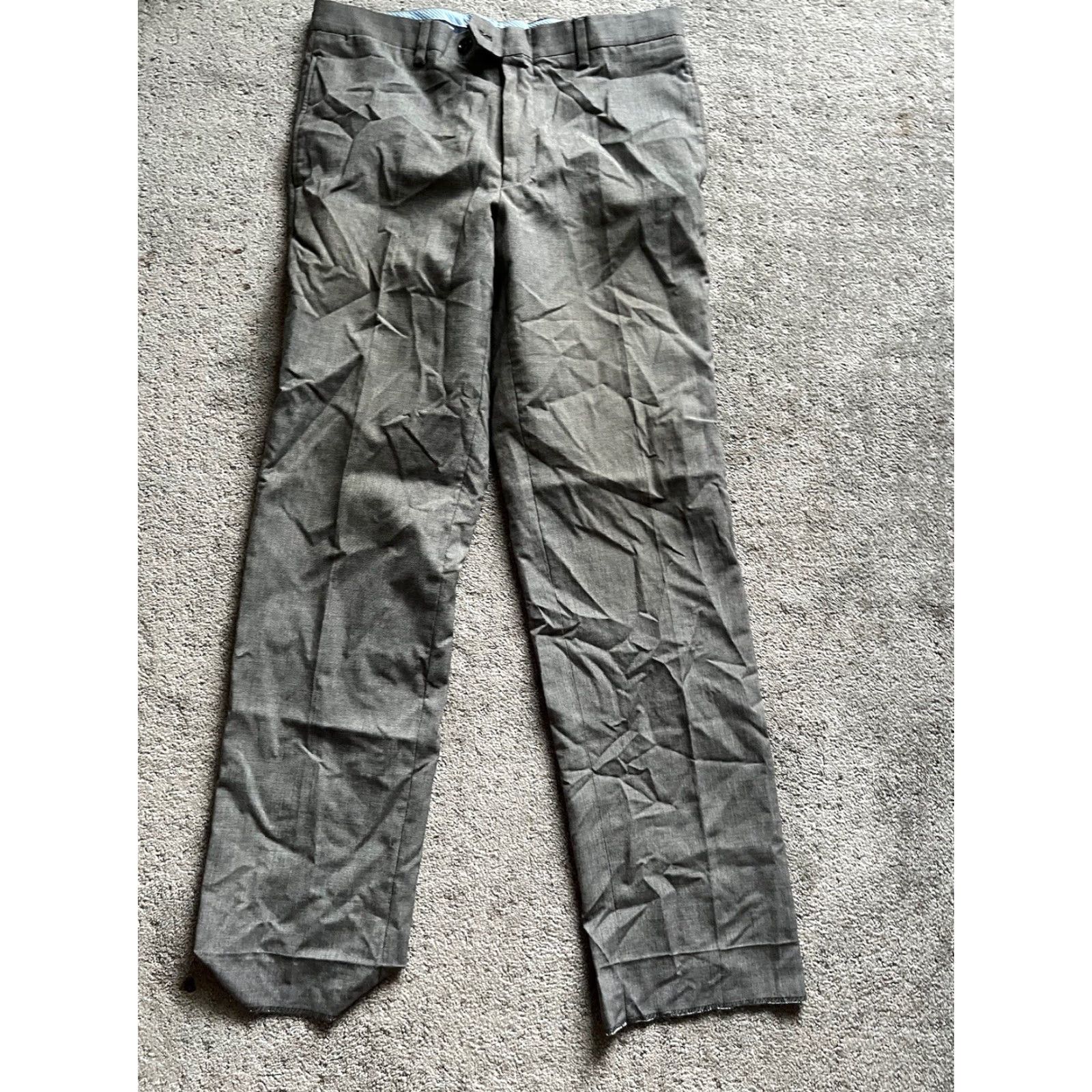 Tommy Hilfiger Tommy Hilfiger Pants Mens 32x30 Flat Front Straight Leg Gray Sol Polyester Blend Size US 32 / EU 48 - 2 Thumbnail