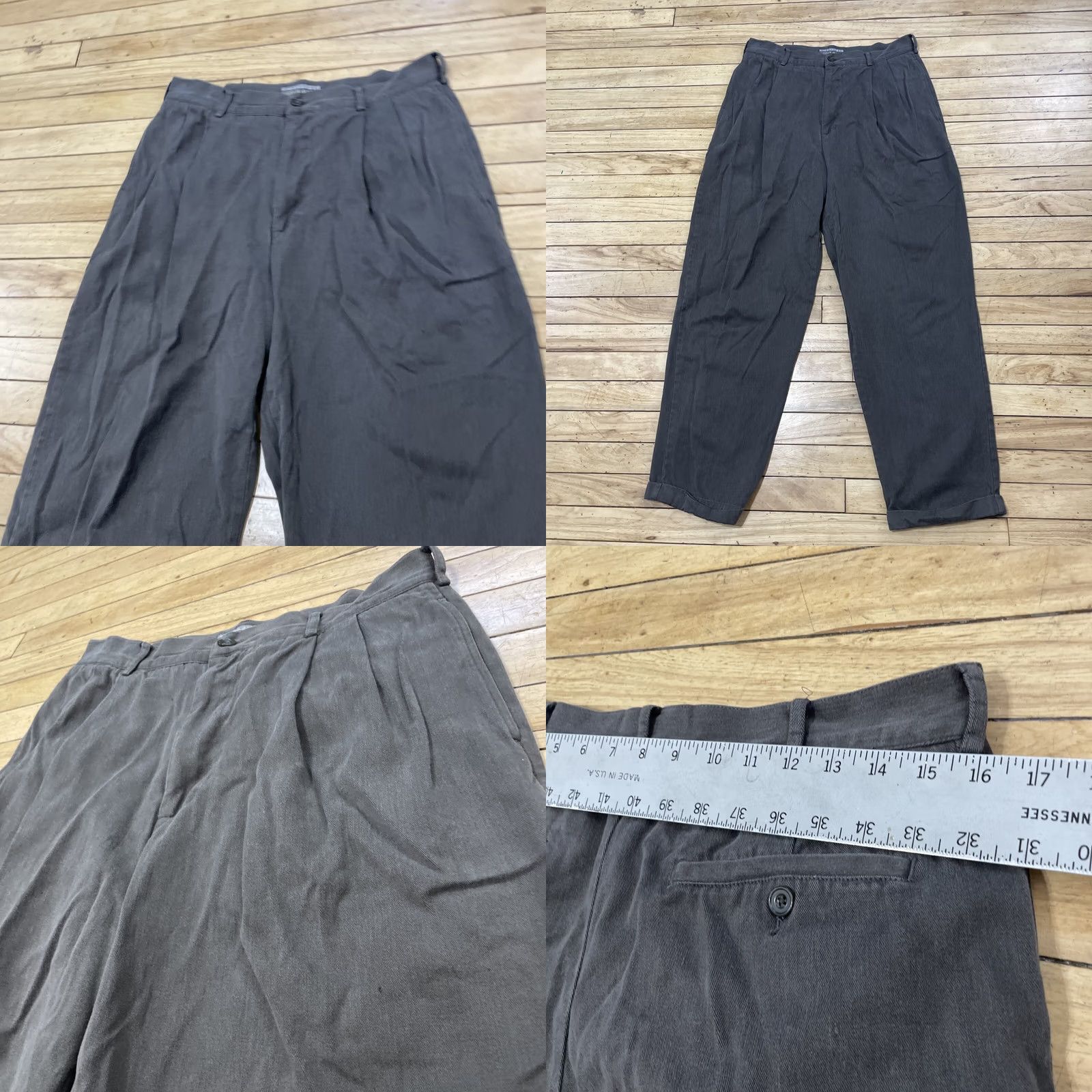 Vintage VINTAGE Structure Urban Wear 90s Pleated Pants Men Baggy 33x29 Brown Gray Cuffed Size US 32 / EU 48 - 10 Thumbnail