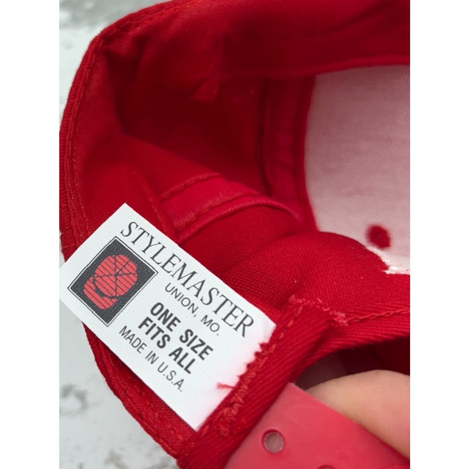 Vintage VINTAGE Stylemaster Hat Cap Snapback Red 90s 80s American Classic Retro Advertising Adjustable Lightweight Cotton Twill Mens Cap Snapback Size ONE SIZE - 6 Thumbnail
