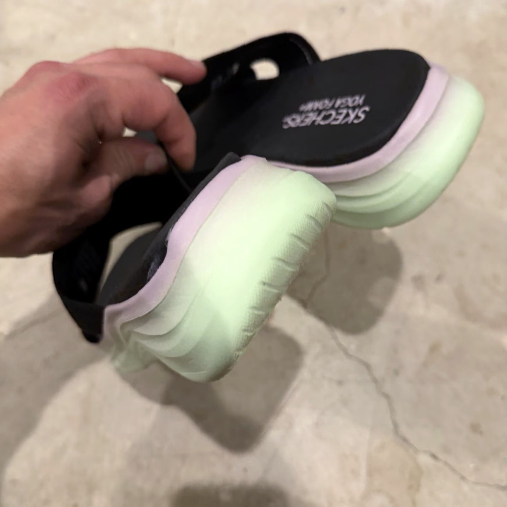 SKECHERS Skechers Vapor Foam Ombre Knit Foam Slides Black/Multi Womens Size 10 Slide M Adult Women Size US 7 / IT 37 - 6 Thumbnail