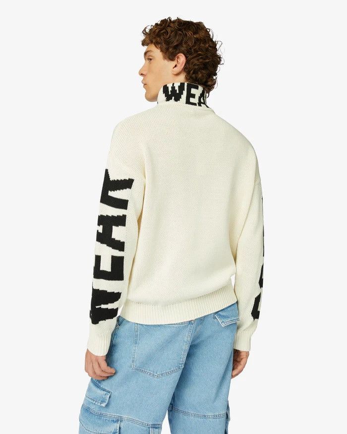 Aw23 Gcds Logo Cream Turtleneck Sweater in White, Men's — image 3 of 6