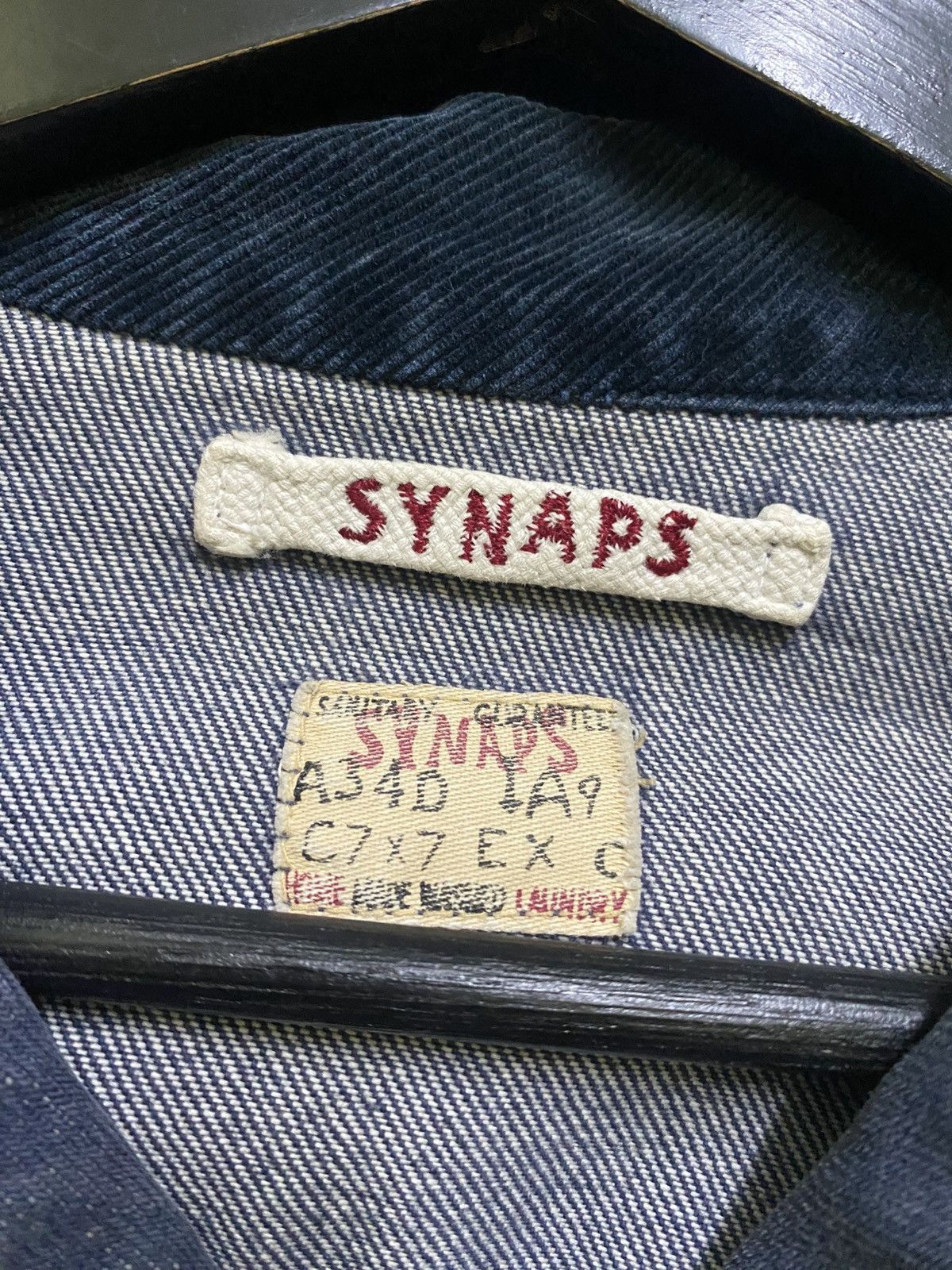 Japanese Brand Vintage SYNAPS Denim Work Jacket Japan Style Zip-Up Size US S / EU 44-46 / 1 - 6 Thumbnail