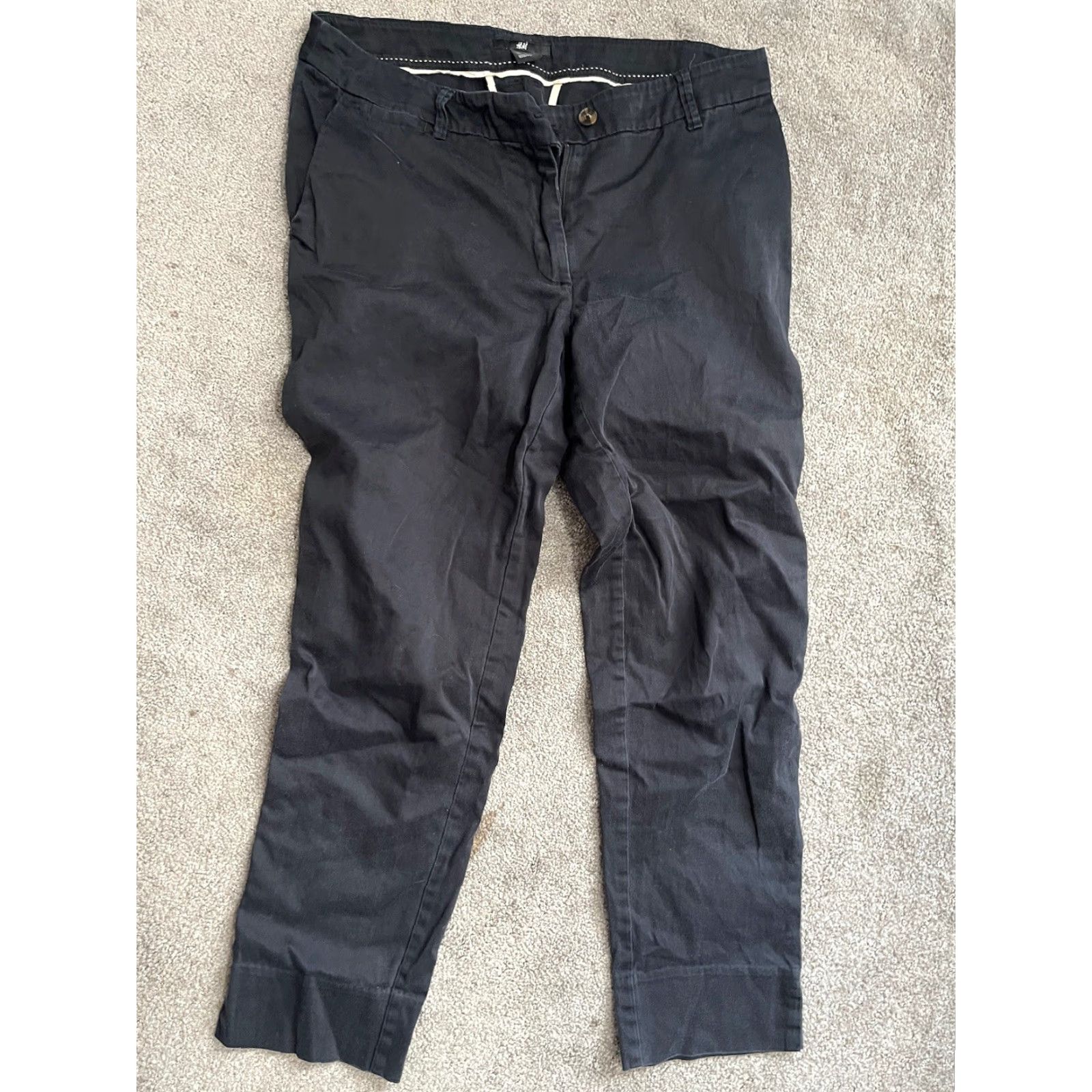 H&M H&M Pants Women 8 Black Business Casual Cropped Ankle Womens Size 30" / US 8 / IT 44 - 2 Thumbnail
