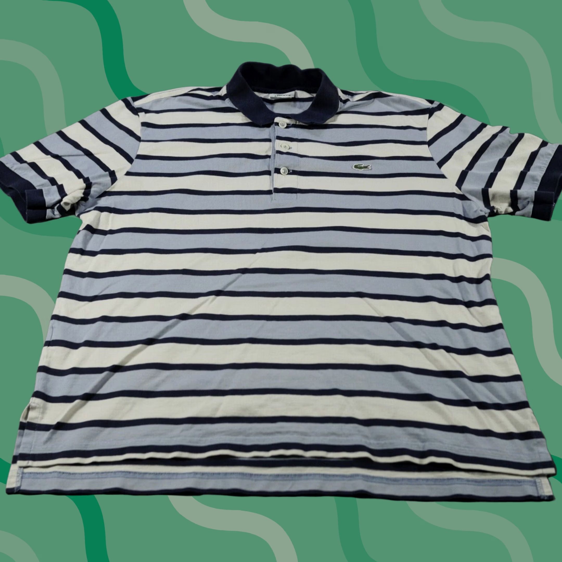 Lacoste Lacoste Polo Shirt Mens Large 5 Blue White Devanlay Stripes Tennis Preppy Casual Shirt Mens L Blue White Striped Polo Golf Tennis Zipper? Size US L / EU 52-54 / 3 - 1 Thumbnail