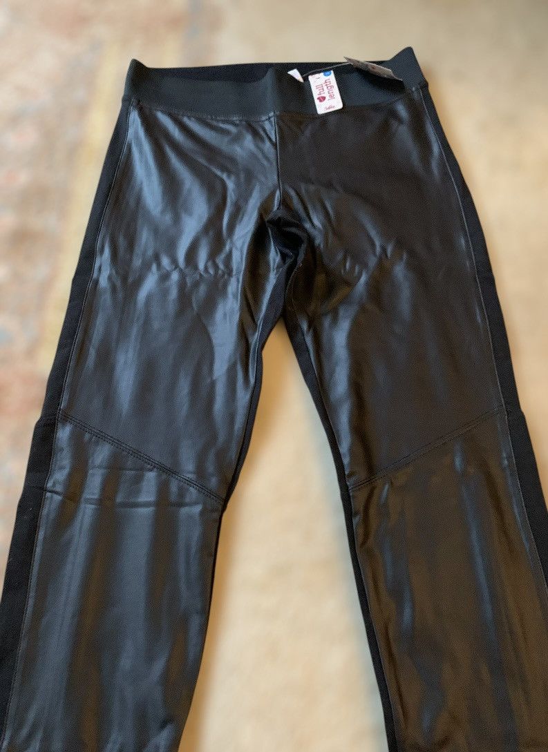 Other NWT Black Two-Tone Faux Leather Full Length Skinny Leggings Size 30" / US 8 / IT 44 - 11 Thumbnail