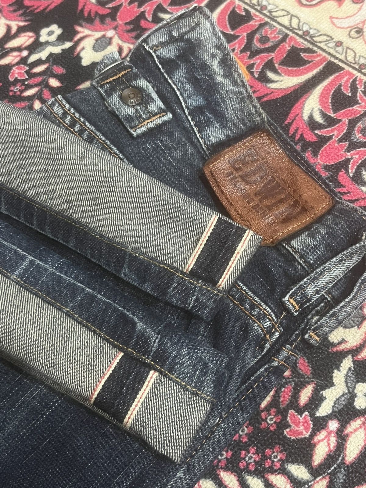Vintage Edwin 505 Dark Faded Ripped Buckle Back Selvedge Flare Jeans Size US 30 / EU 46 - 13 Thumbnail