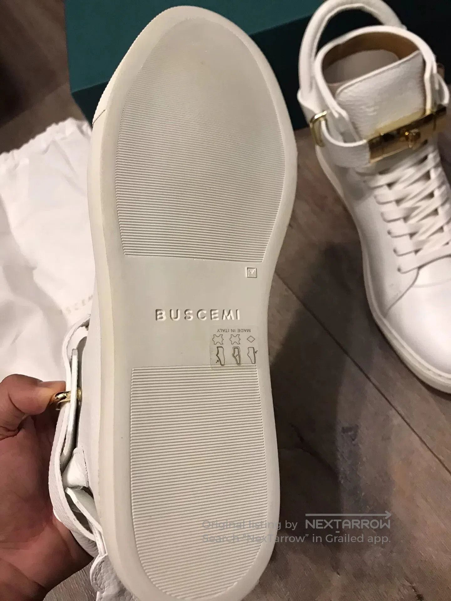 Buscemi Buscemi White High-Top Leather Shoes. Size US 9 / EU 42 - 5 Thumbnail