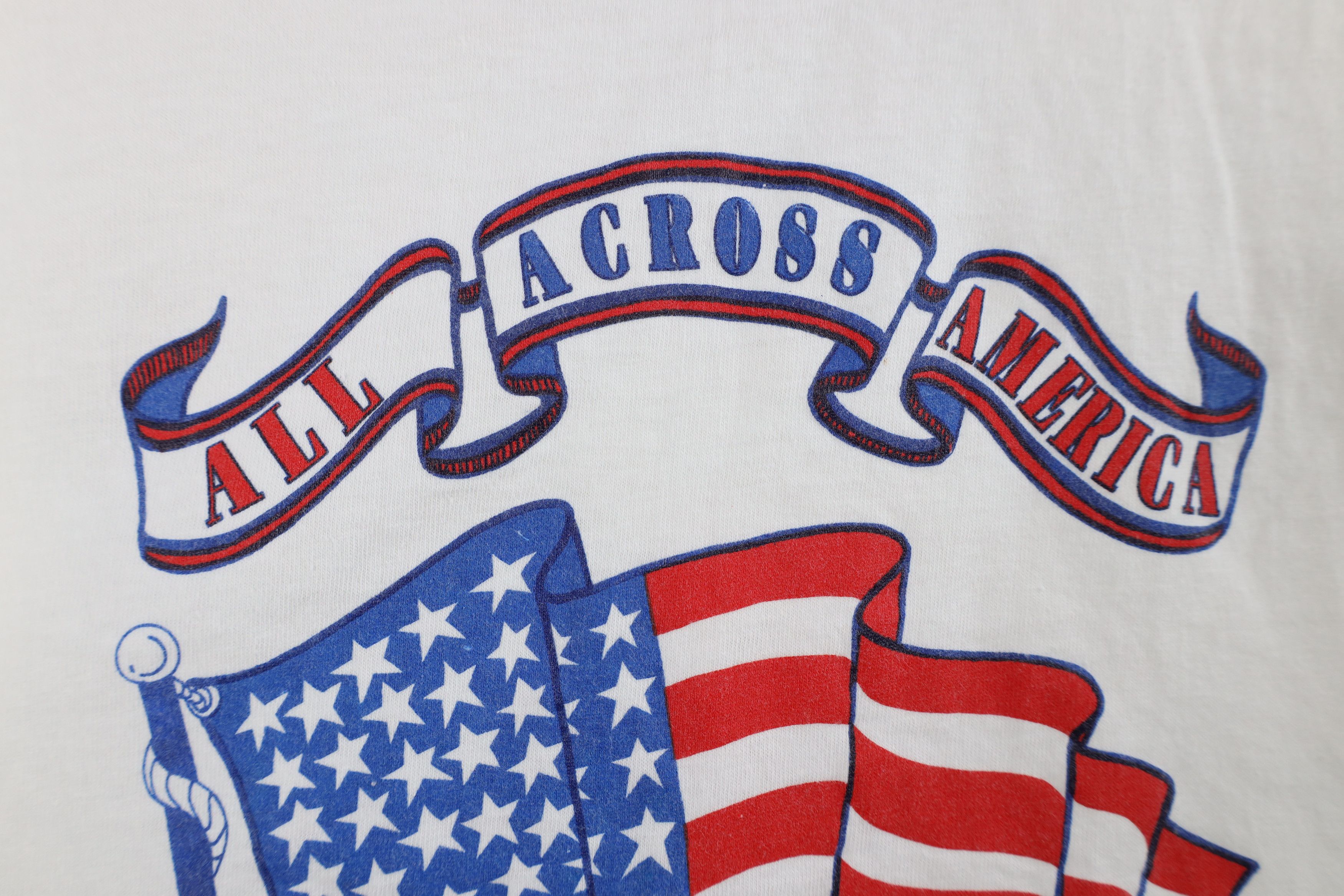 Vintage Vintage 80s 90s IOU Skateboarding USA Flag T-Shirt White Size US L / EU 52-54 / 3 - 5 Thumbnail