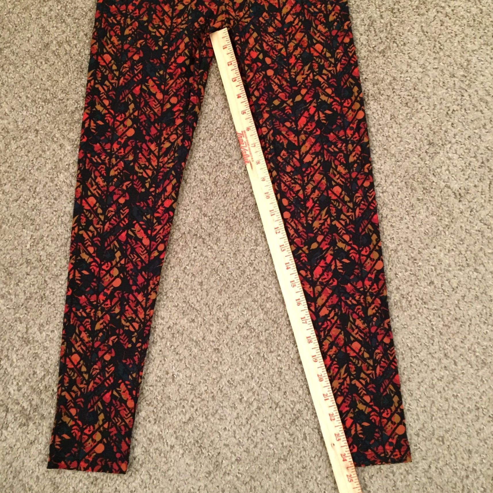 Vintage LuLaRoe Leggings One Size OS Black Orange Floral NWOT Size 42" / US 20 - 4 Thumbnail