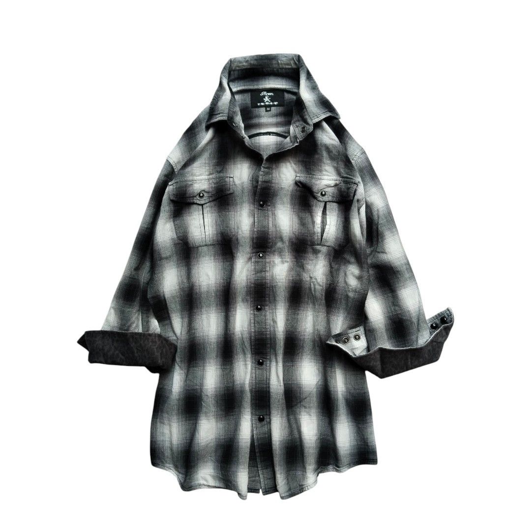 Roen Roen x semantic design cross skull plaid shirt Size US M / EU 48-50 / 2 - 3 Thumbnail