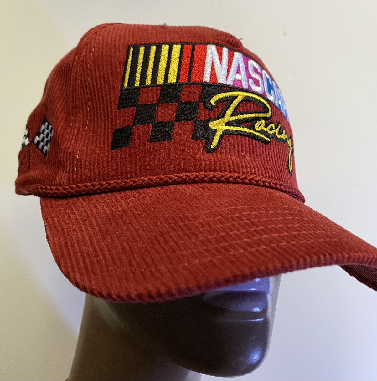 NASCAR Nascar Racing Corduroy Hat Cap Red-Rope Hat Snapback New!! Size ONE SIZE - 7 Thumbnail