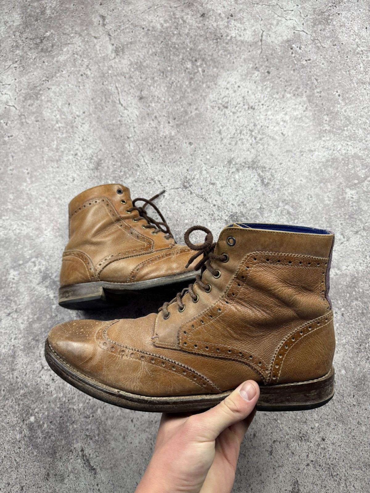 Cowboy Equipment WESTERN BIKER COWBOY LEATHER VINTAGE BROWN BOOTS Size US 10 / EU 43 - 8 Thumbnail