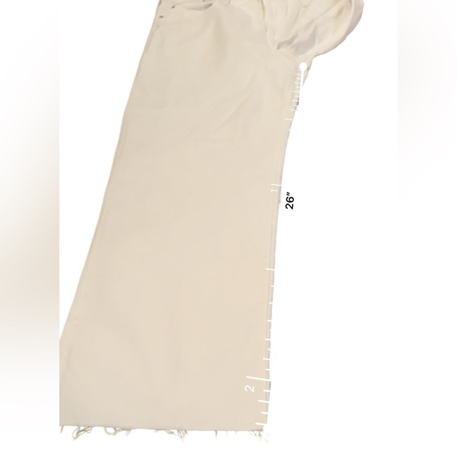 J.Crew J. Crew Slim Wide-Leg High Rise Raw Hem Jeans in White Wash Size 32" / US 10 / IT 46 - 15 Thumbnail