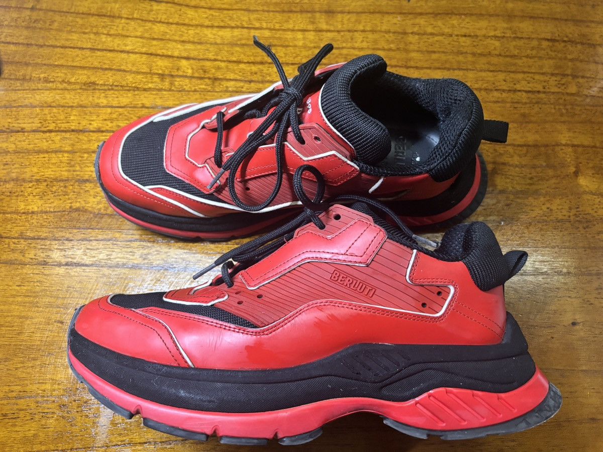Berluti Berluti Leather Sneaker in Red Size US 9.5 / EU 42-43 - 3 Thumbnail