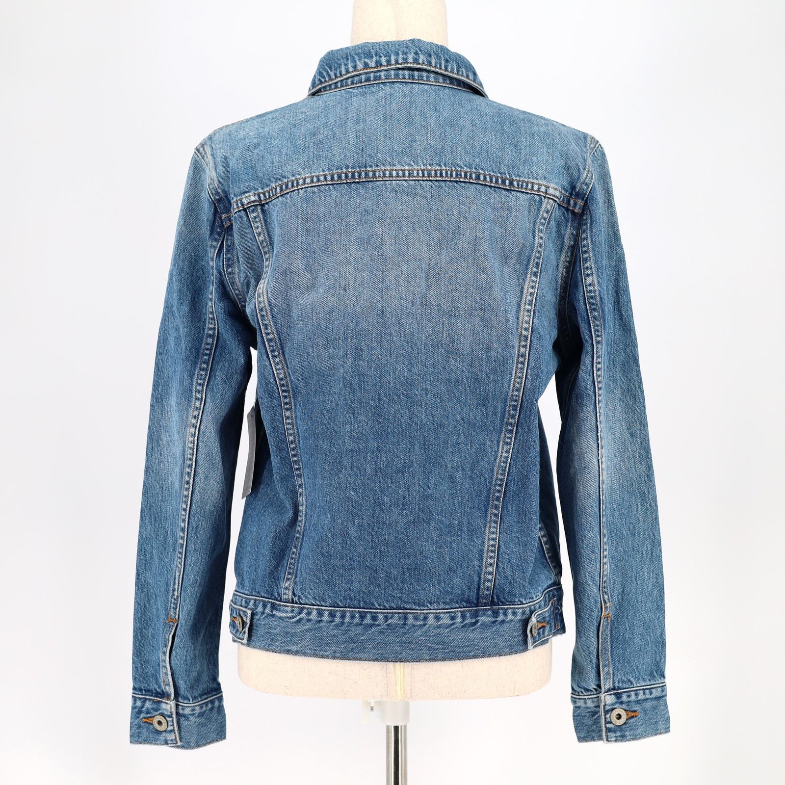 Baldwin Baldwin Women Blue Medium Wash Denim Moto Boxy Jacket Size S Size S / US 4 / IT 40 - 4 Thumbnail