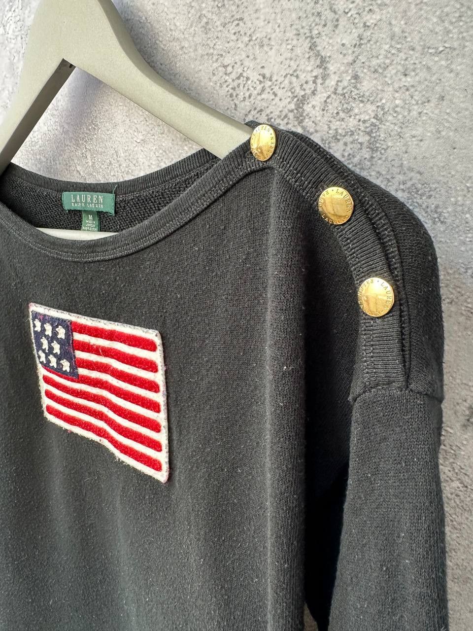 Lauren Ralph Lauren Lauren Ralph Lauren USA FLAG Sweatshirt Black Jumper Size M / US 6-8 / IT 42-44 - 6 Thumbnail