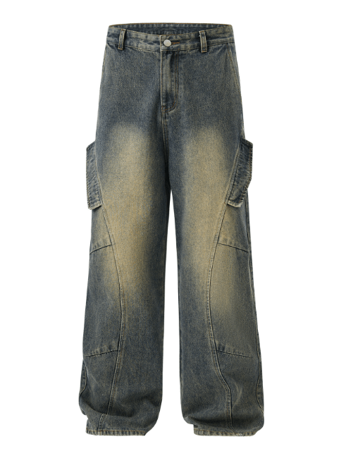 Japanese Brand × Jean Baggy vintage distressed men's loose straight cargo jeans Size US 34 / EU 50 - 4 Thumbnail
