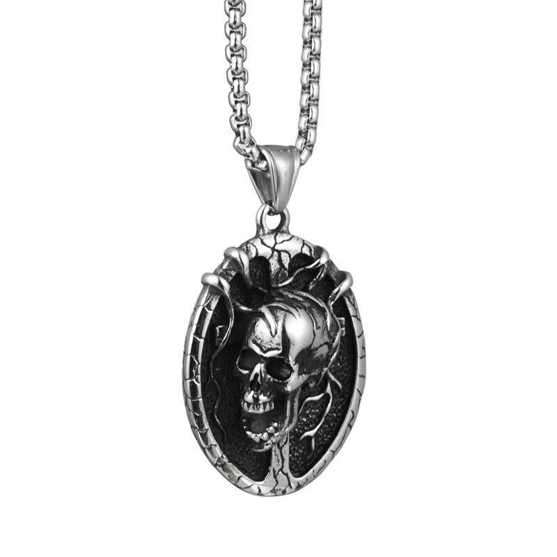 Jewelry Retro Skull Pendant Necklace 2025 Size ONE SIZE - 4 Thumbnail