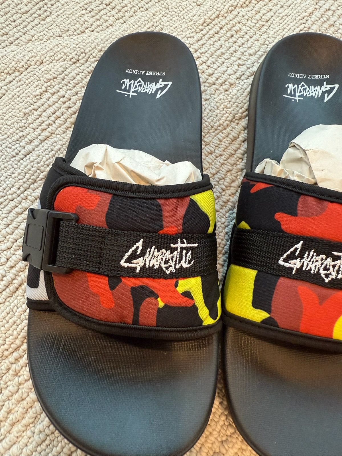 Gnarcotic × Rap Tees Gnarcotic Camo Slides size 7/7.5 Size US 7.5 / EU 40-41 - 3 Thumbnail