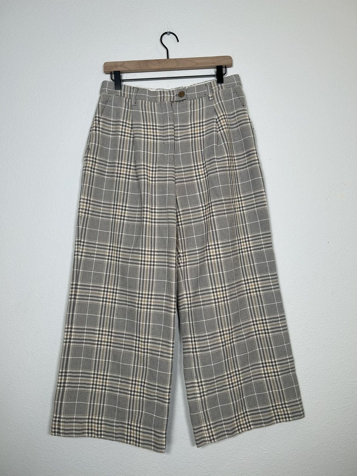Acne Studios Tweed Plaid Cropped Trousers Size US 30 / EU 46 - 1 Thumbnail