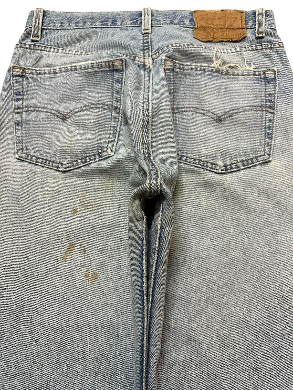 Levi's Vintage 80s Levis 501 Blue Wash Distressed Style Loose Jeans Size US 30 / EU 46 - 5 Thumbnail