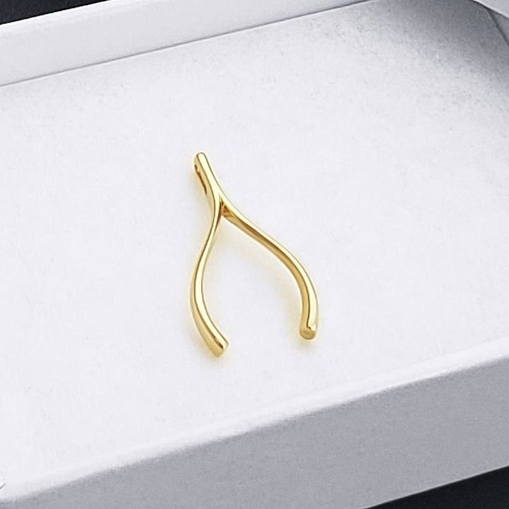 Other Wishbone Pendant Good Luck Charm Jewelry in 14k Yellow Gold Size ONE SIZE - 1 Thumbnail
