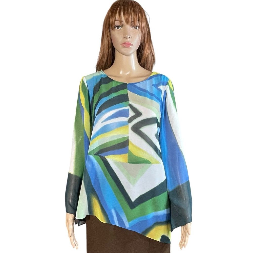 Chicos Chico's Travelers Chiffon Tunic Size 1 US M Size M / US 6-8 / IT 42-44 - 2 Thumbnail