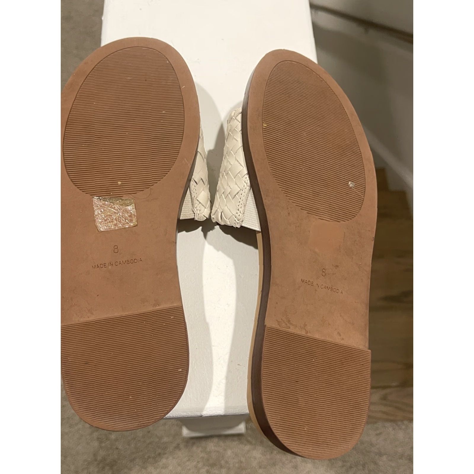 Madewell Madewell Womens Ne502 White Slides Size 8 - Slide, Leather, Flat, White, Women, Size 8 Size US 8 / IT 38 - 5 Thumbnail