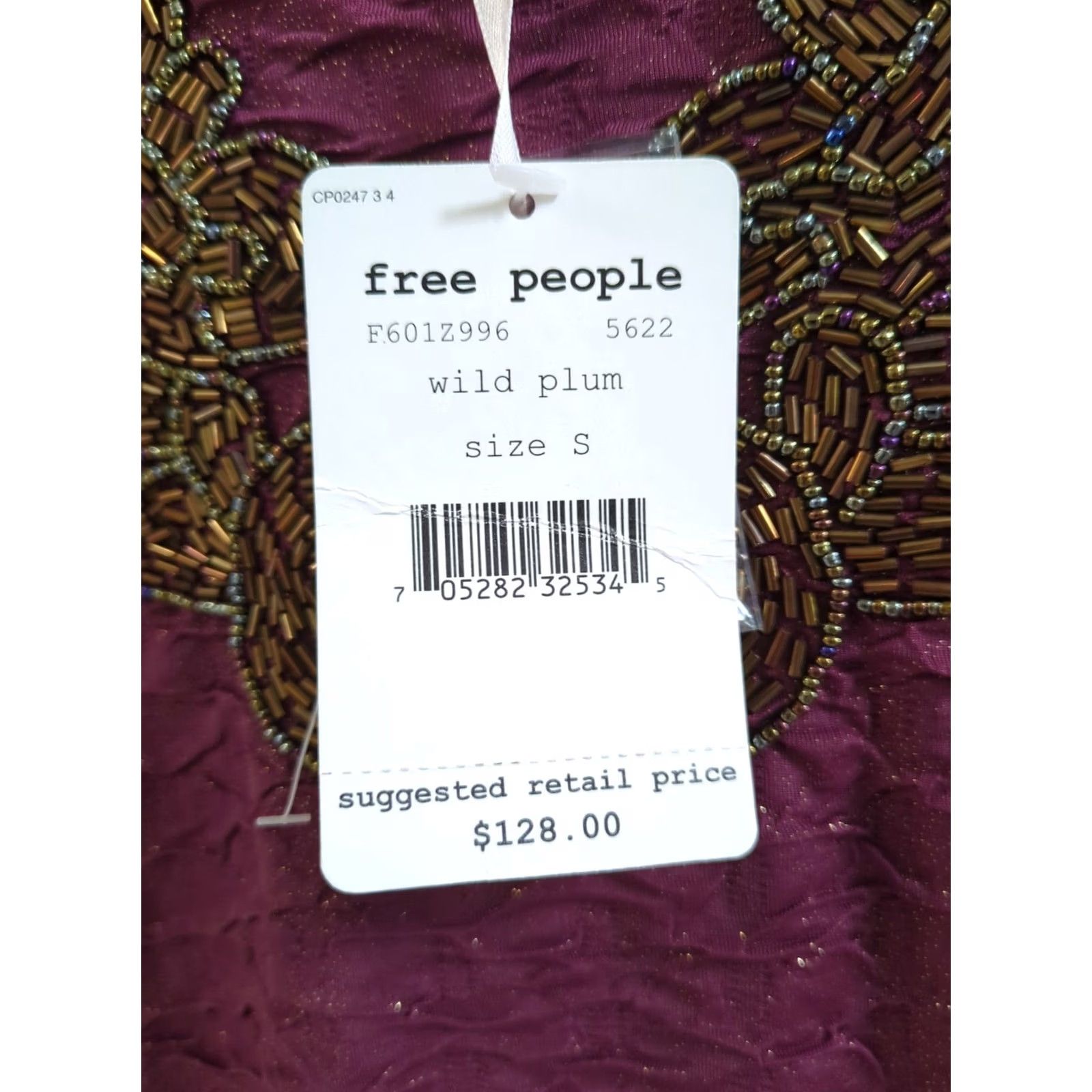 Free People Free People Beaded Wild Plum Mini Bodycon Dress Short Sleeve Women Size S NWT NWT Size S / US 4 / IT 40 - 7 Thumbnail