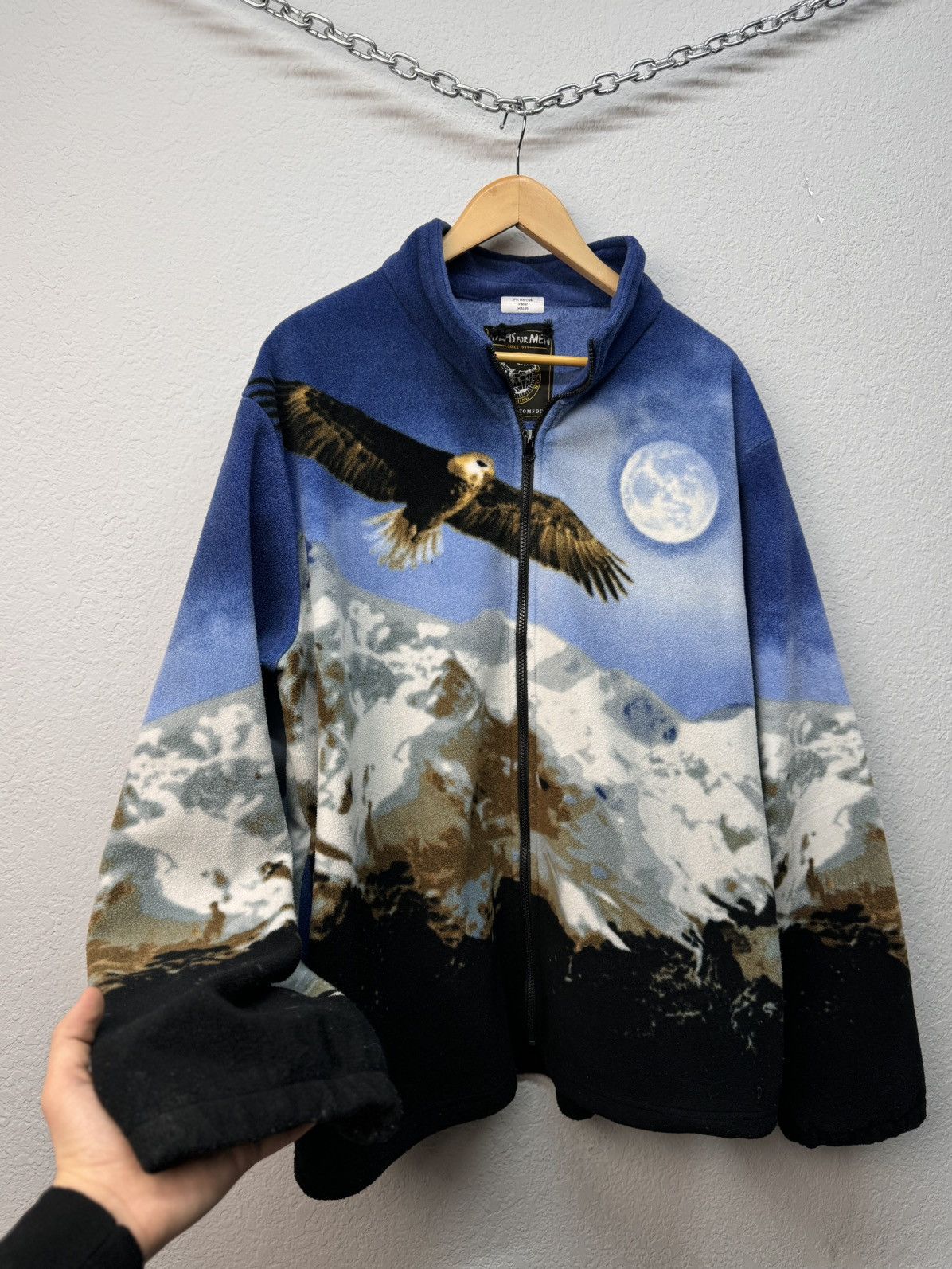 Other Vintage Black Fullprint Wolf Zip Animals Fleece Jacket Size US XL / EU 56 / 4 - 6 Thumbnail