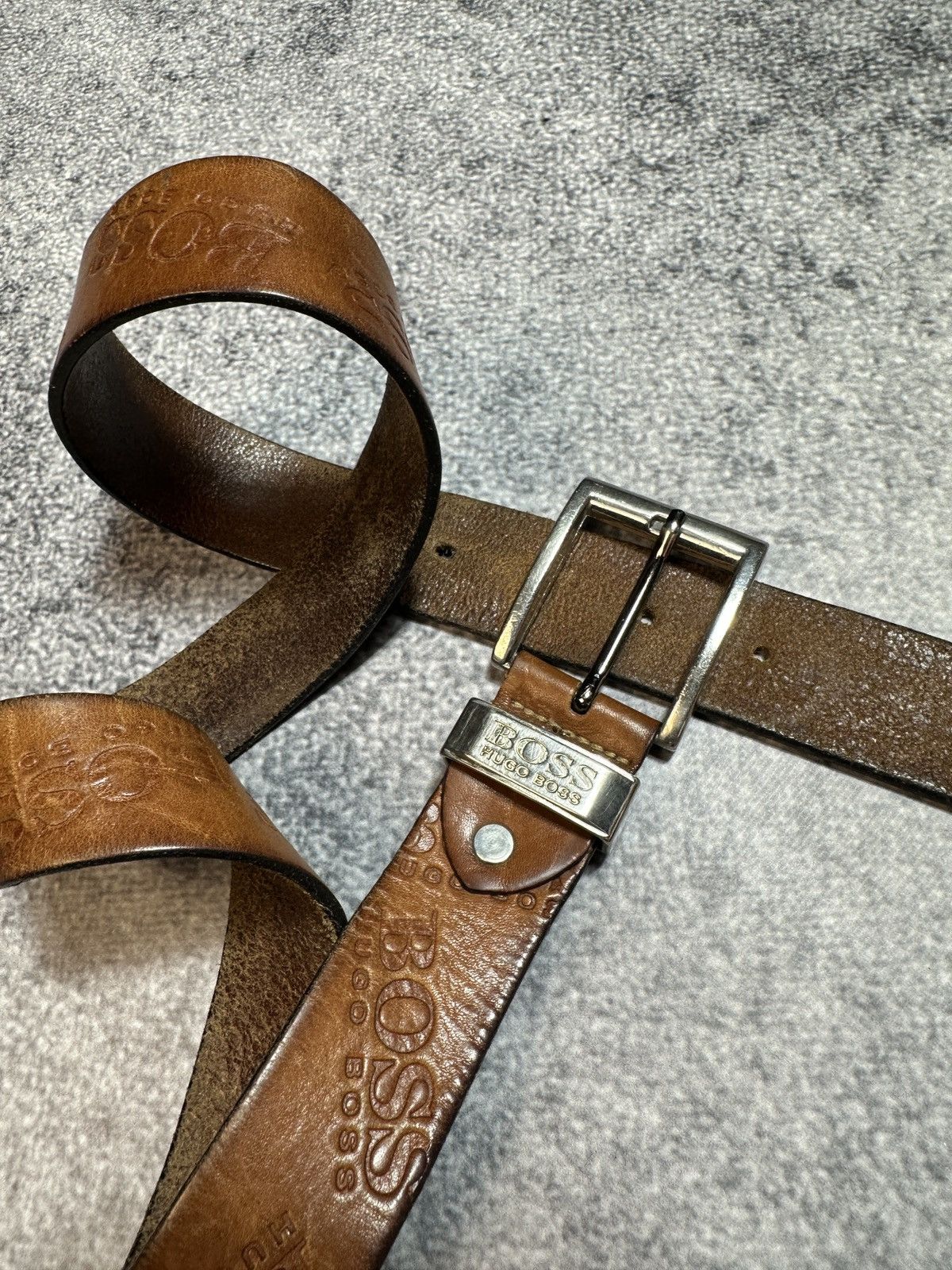 Hugo Boss × Vintage Y2K Hugo Boss Logo Belts Leather Streetwear Rare USA Style Size ONE SIZE - 3 Thumbnail