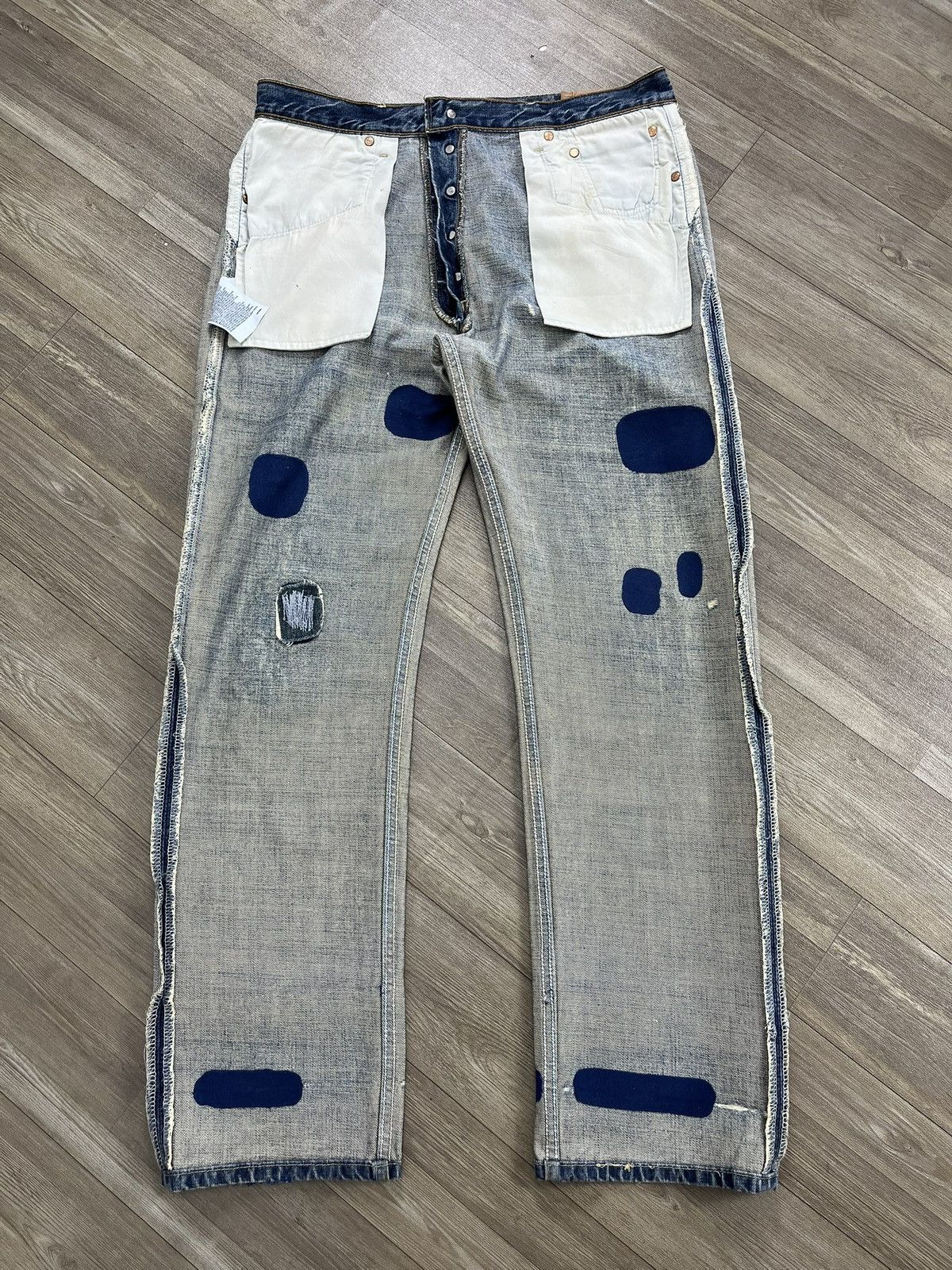 Levi's Vintage Clothing 🇹🇷1990s Vintage Levis 501 34x30 Distressed Faded Blue Jeans Size US 34 / EU 50 - 18 Thumbnail