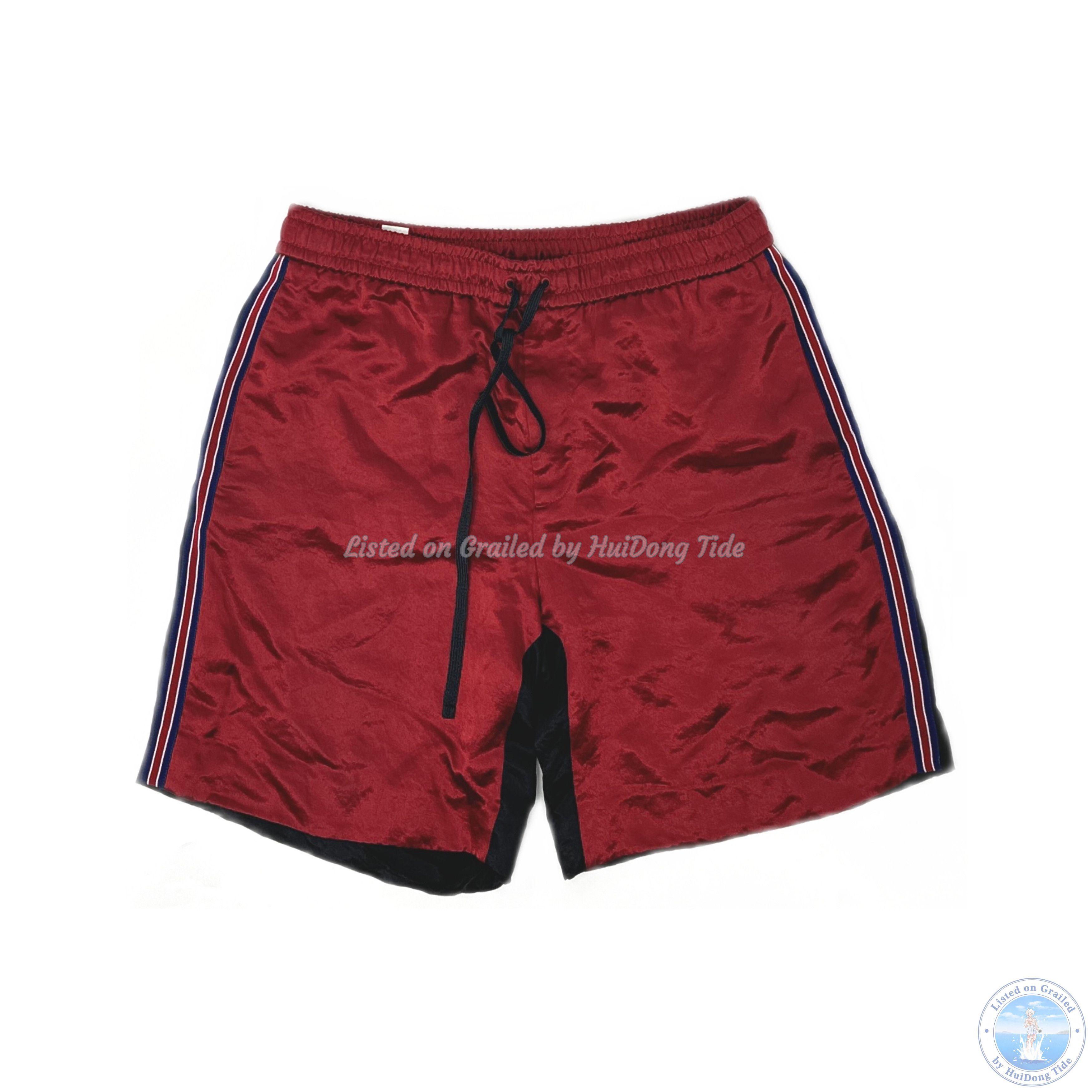 Gucci Gucci Red Velvet SS17 Embroidered Gothic Logo Track Shorts 