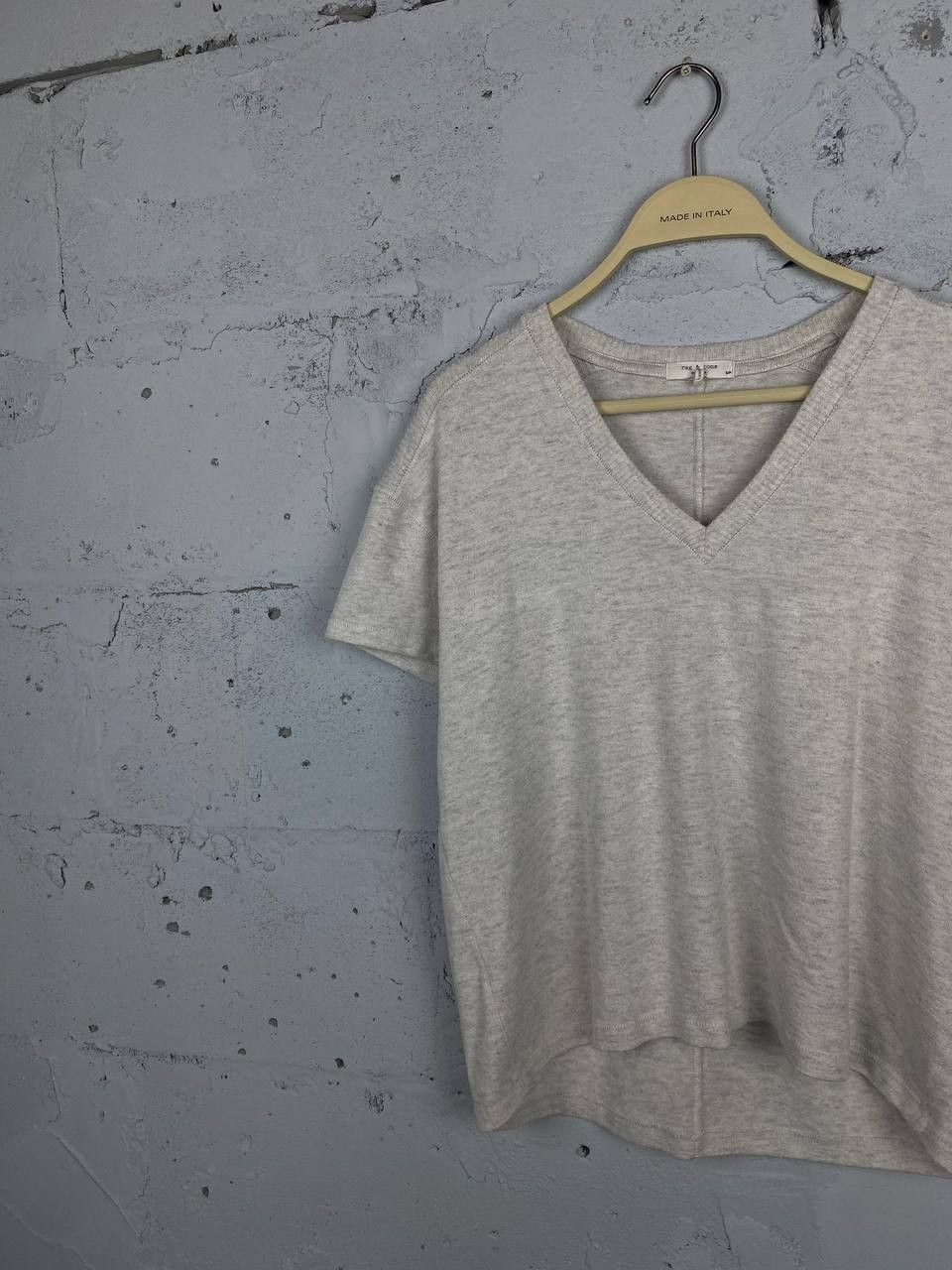 Rag & Bone Rag & Bone Grey V Neck Knitted T Shirt Size S / US 4 / IT 40 - 2 Thumbnail