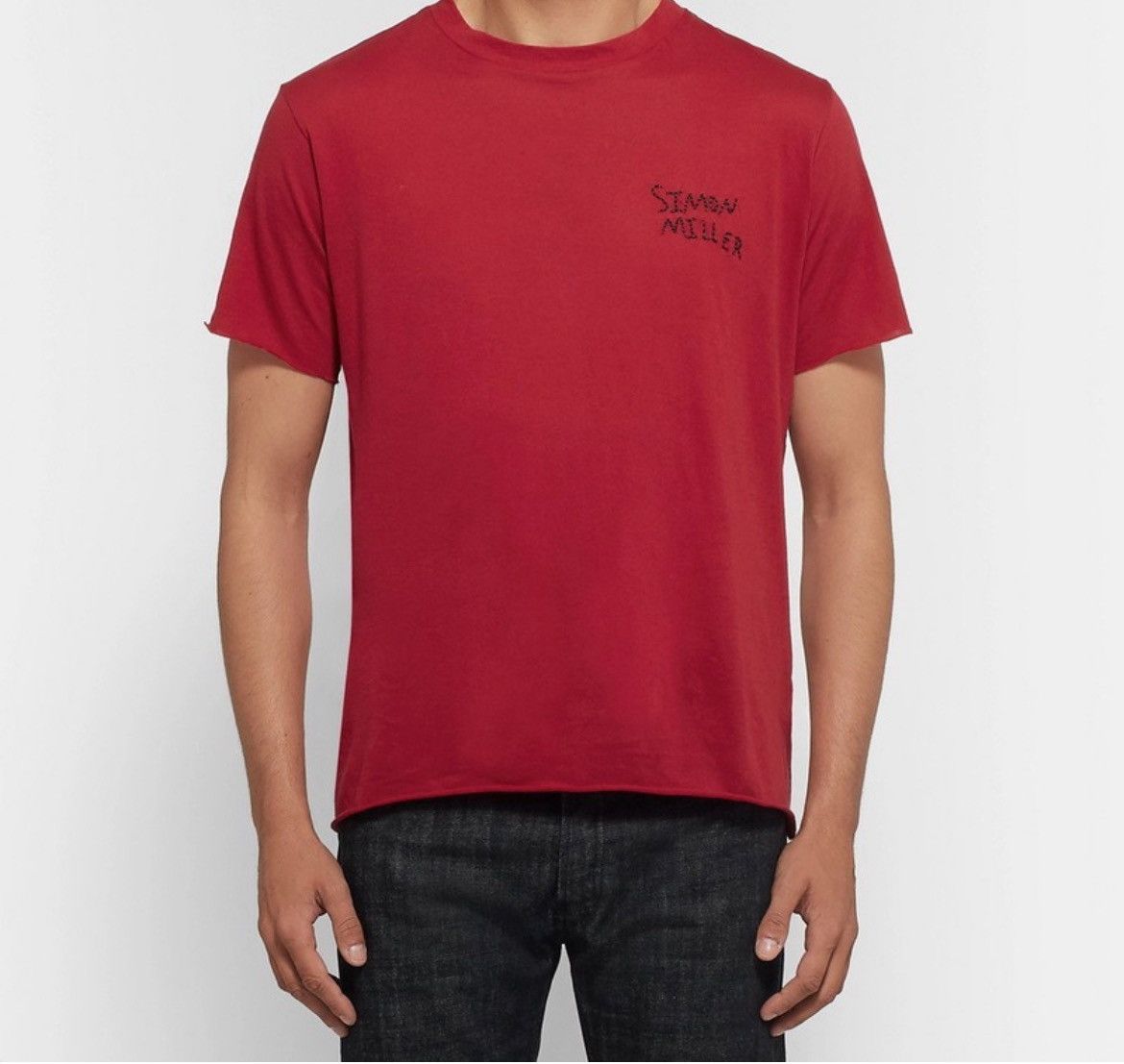 Simon Miller SIMON MILLER Logo Embroidered Cotton and Silk-Blend T-Shirt Size US S / EU 44-46 / 1 - 1 Thumbnail