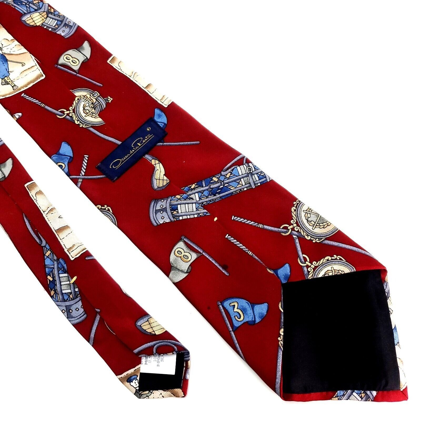 Oscar De La Renta Oscar De La Renta Silk Tie Print Red Golf Novelty Short Wide Size ONE SIZE - 5 Thumbnail