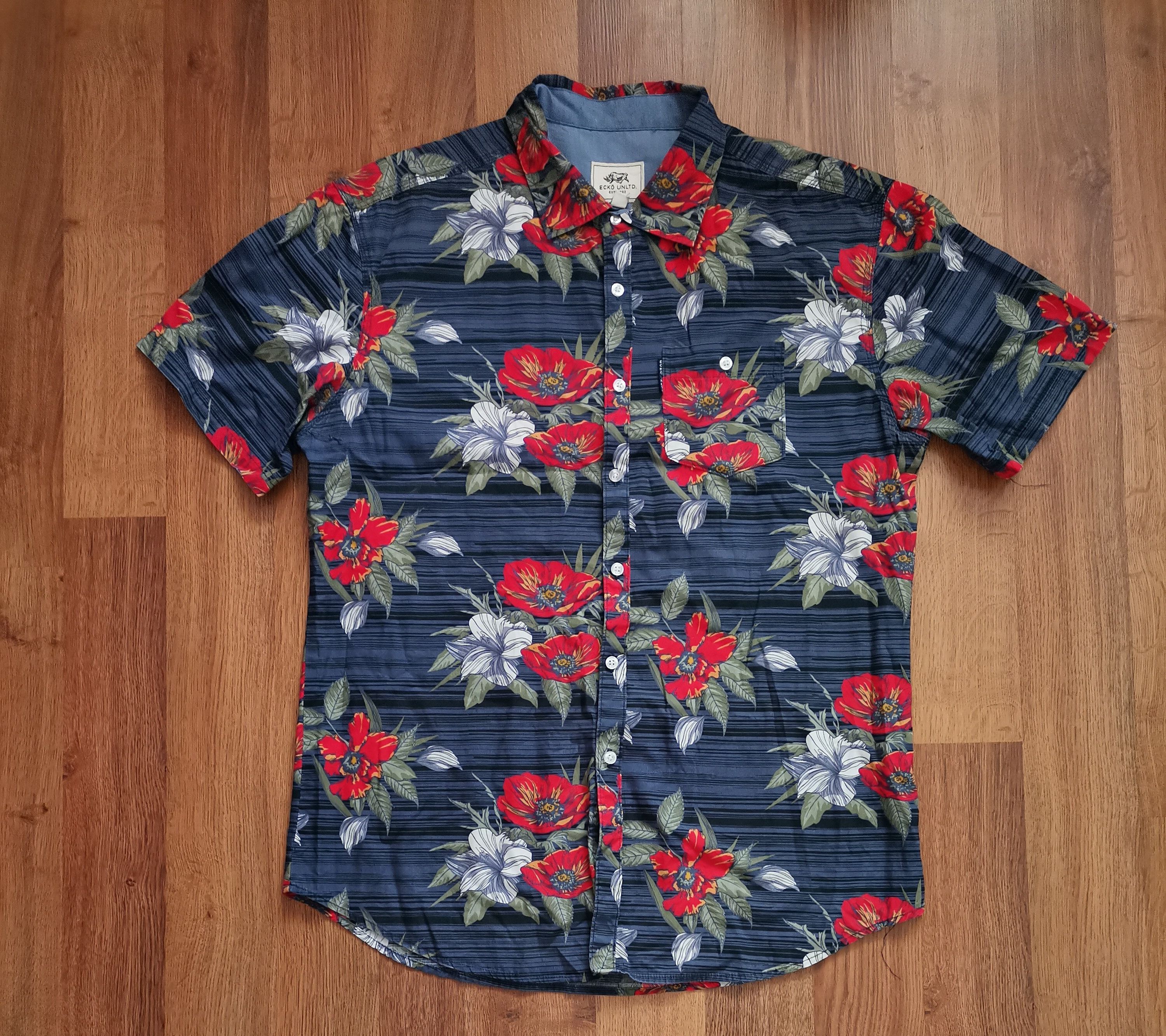 Ecko Unltd. Ecko Unltd. Striped Floral Shirt Size US L / EU 52-54 / 3 - 1 Thumbnail