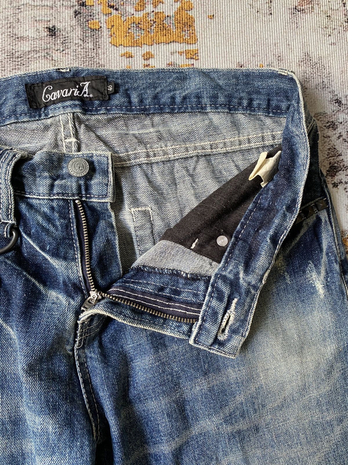 Japanese Brand Cavari A Claw Mark Studded Distressed Flare Denim Size US 32 / EU 48 - 18 Thumbnail