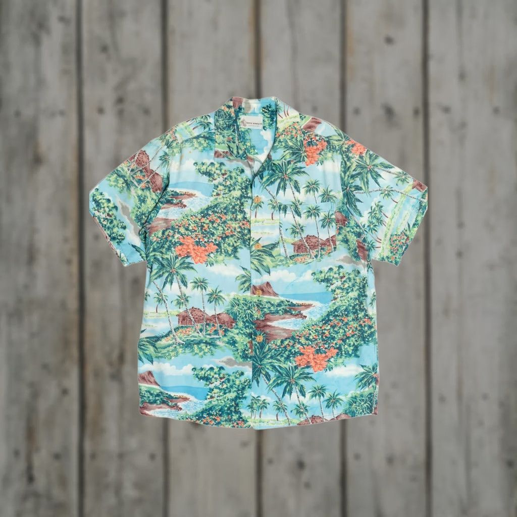 Vintage VINTAGE Royal Hawaiian Hawaiian Shirt Mens L Blue 1950s Decade Size US L / EU 52-54 / 3 - 1 Thumbnail