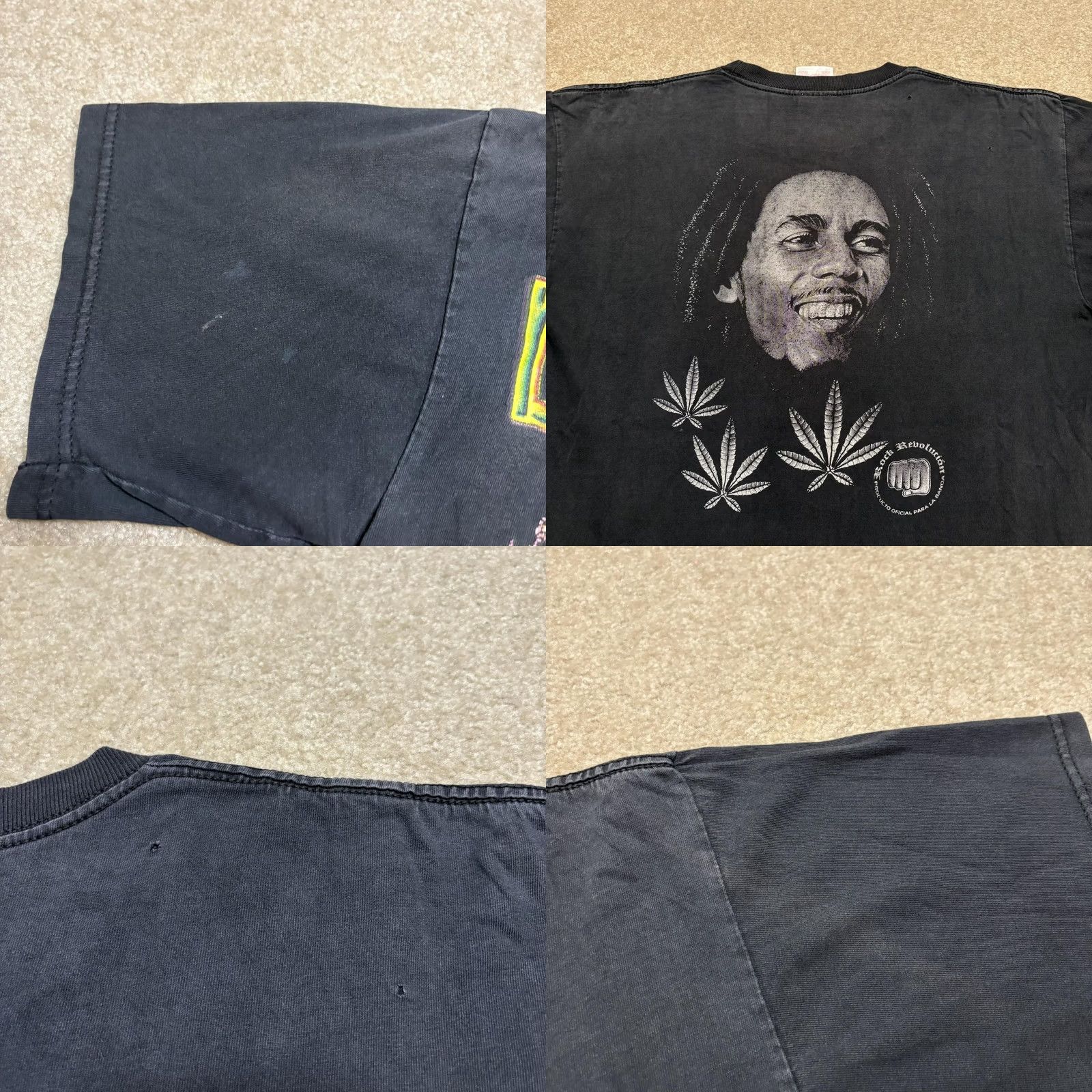 Vintage VINTAGE Bob Marley T-Shirt Mens Large Black Rap Tee Graphic ...