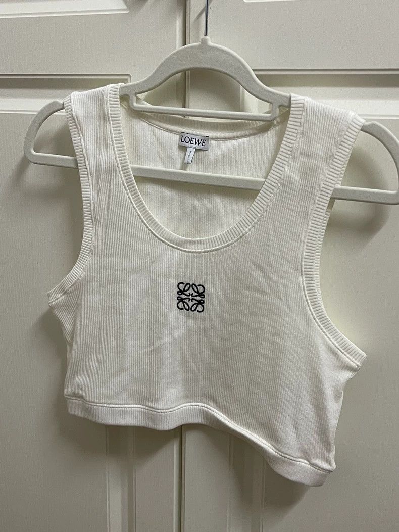 Loewe LOEWE White embroidered logo vest Size M / US 6-8 / IT 42-44 - 1 Thumbnail