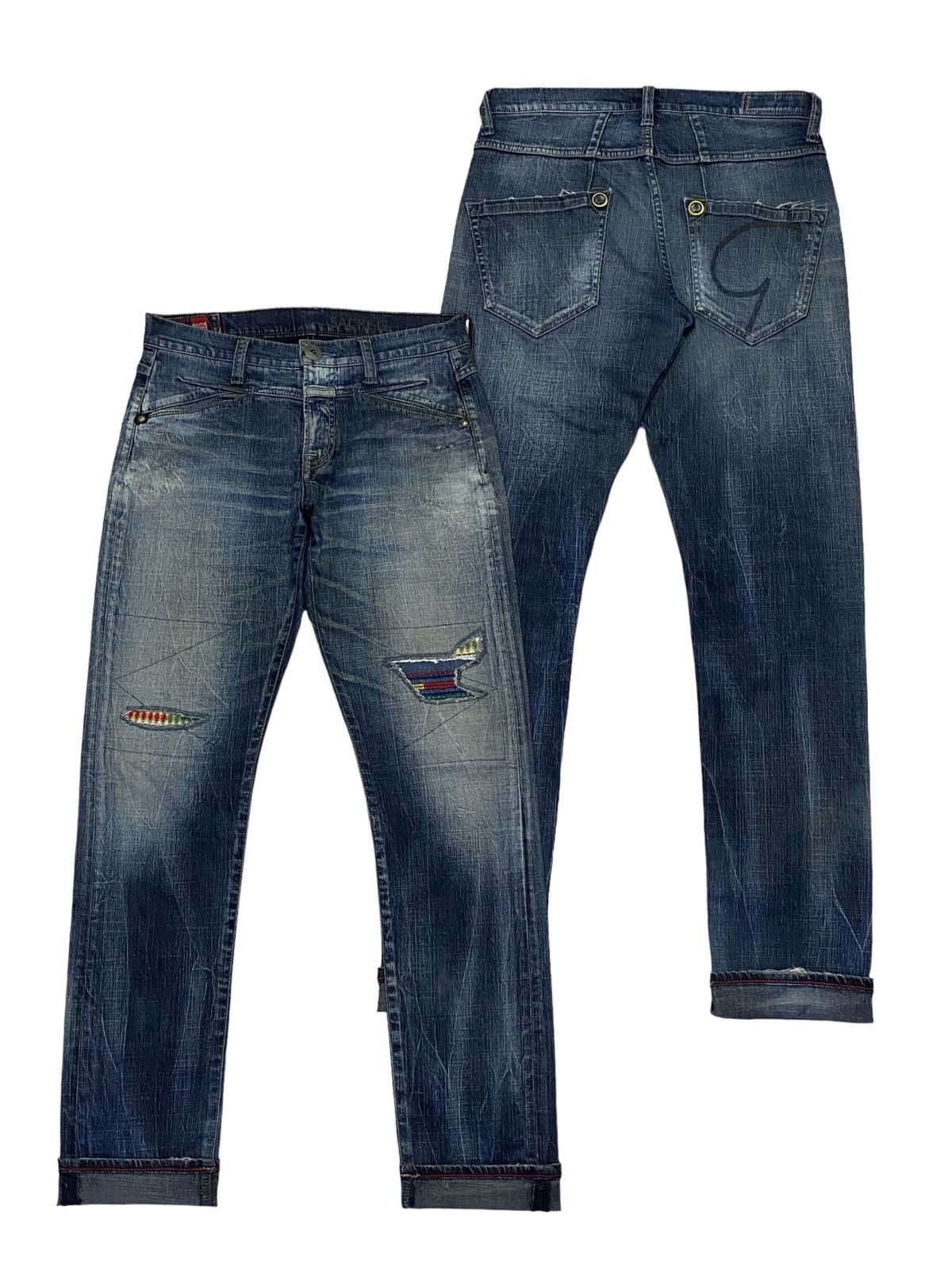 Marithe + Francois Girbaud Marithe Francois Girbaud Patchwork Ripped Distressed Denim Size US 32 / EU 48 - 1 Thumbnail